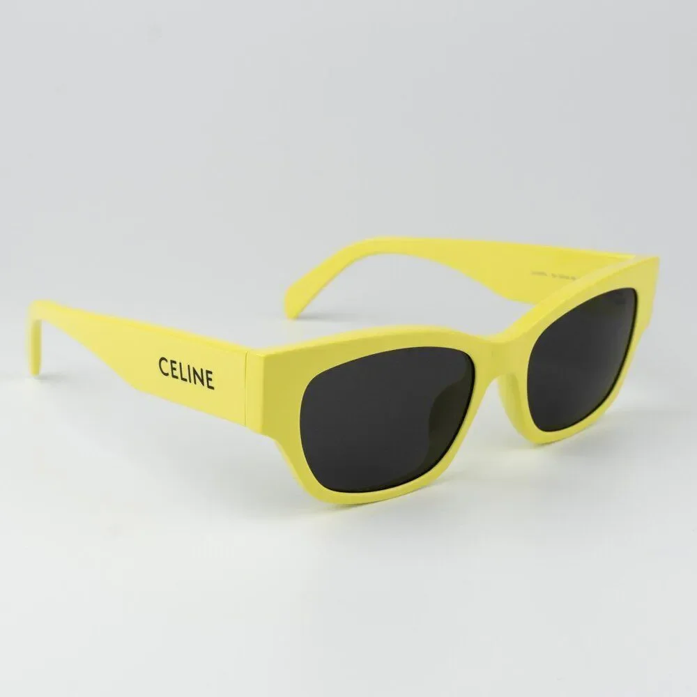 Celine MONOCHROMS Men Sunglasses Lime Green Grey Cat Eye CL40197U 93A BRAND NEW